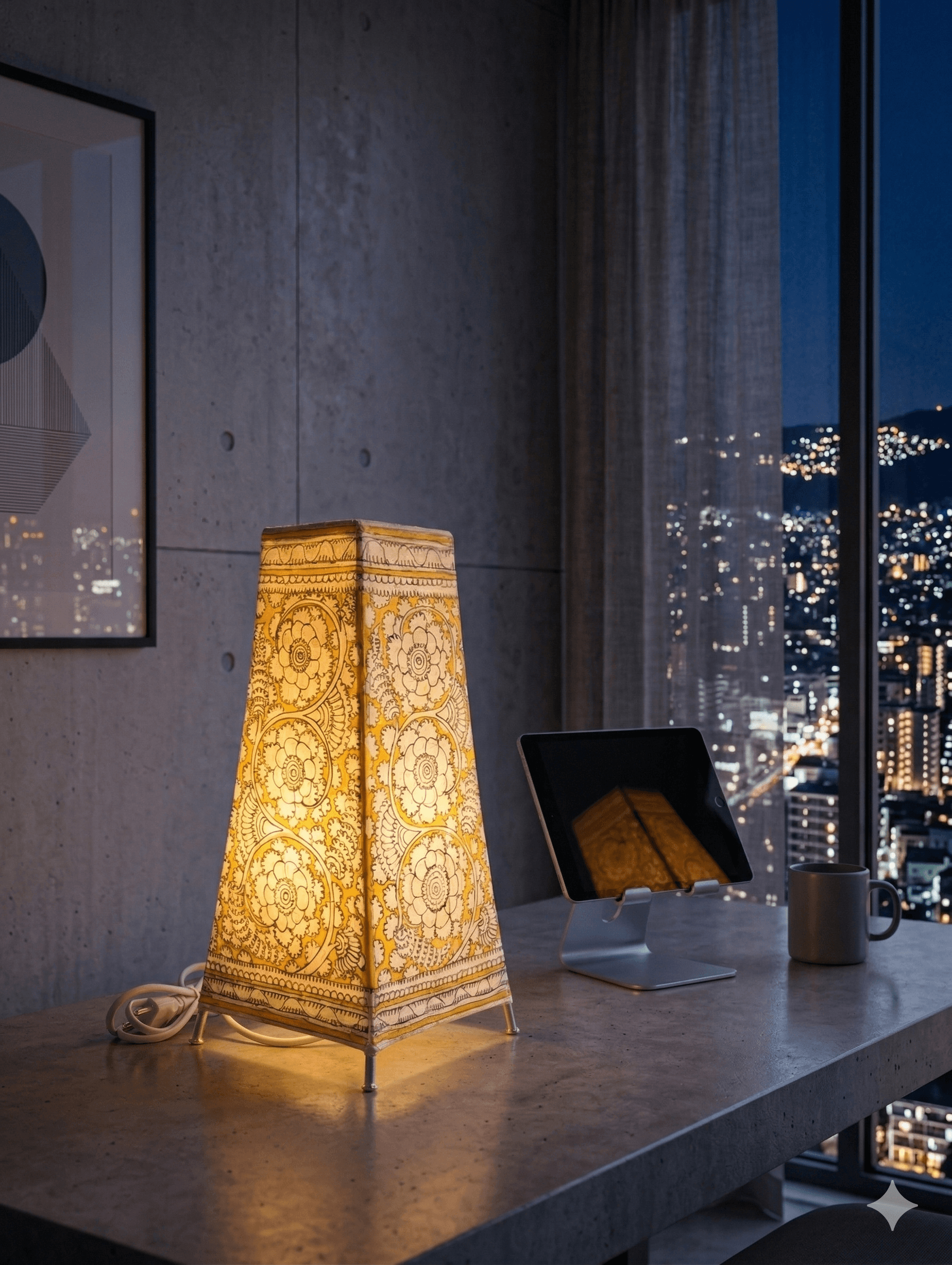Eco-friendly clay Ganesh idols and handcrafted leather lampshades from Amba Overseas